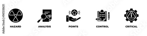 HACCP banner web icon vector illustration concept for hazard analysis and critical control points acronym in food safety management system