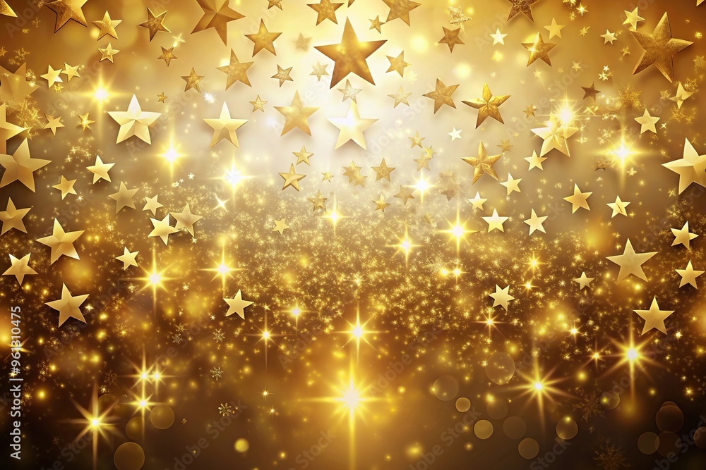 Background with luminous gold color and sparkling stars Background with luminous gold color and sparkling stars