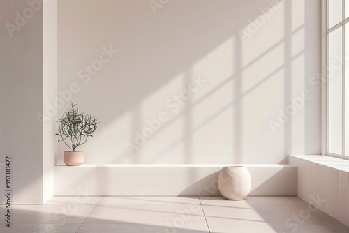 A white room in minimalism style 