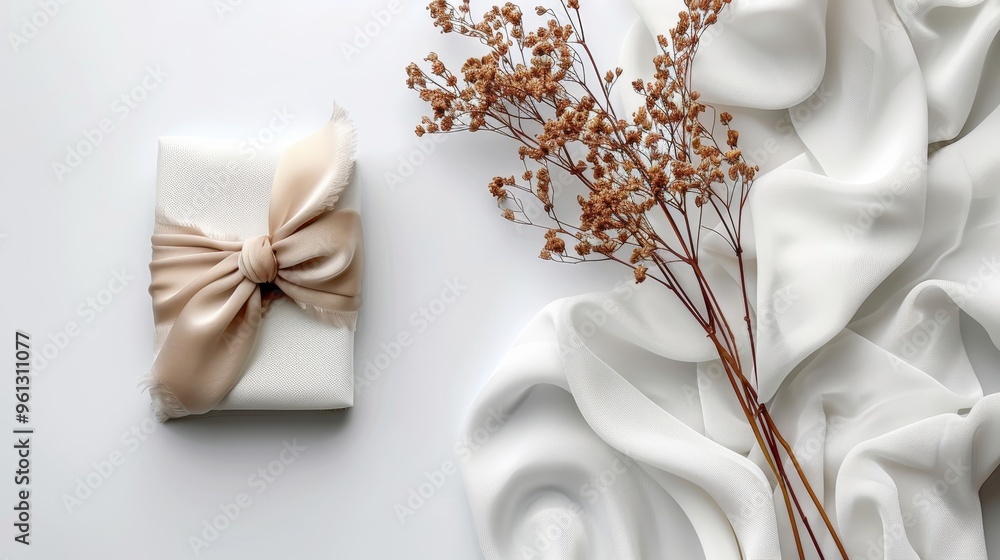 Festive flat lay arrangement featuring space for customizable text and decorative elements Festive flat lay arrangement featuring space for customizable text and decorative elements