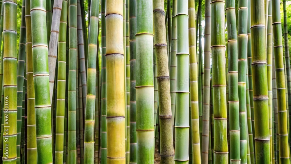 Bamboo stems are tall slender and cylindrical with distinct joints or nodes along their length