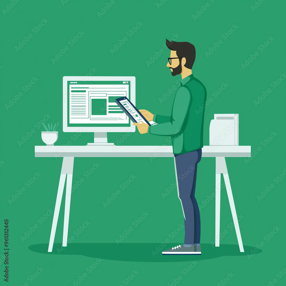 Man at computer clipart Man at computer clipart