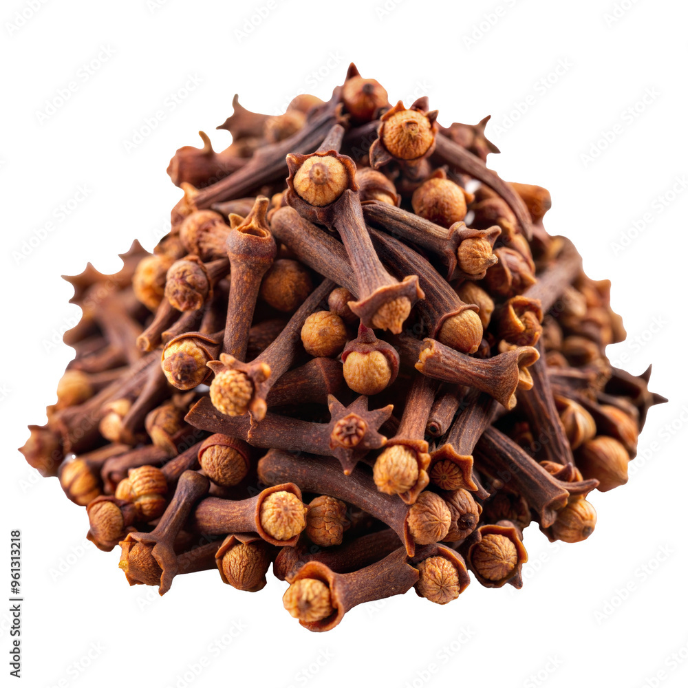 Clove spice cut out. isolated on transparent background. Copy space. PNG Clove spice cut out. isolated on transparent background. Copy space. PNG