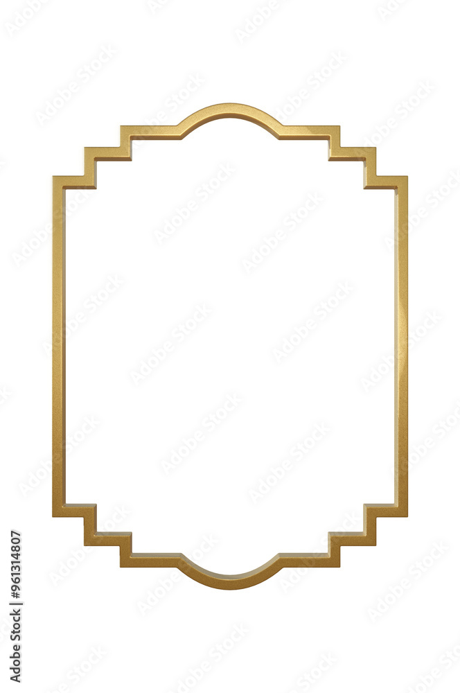Gold vintage frames on transparent Background .