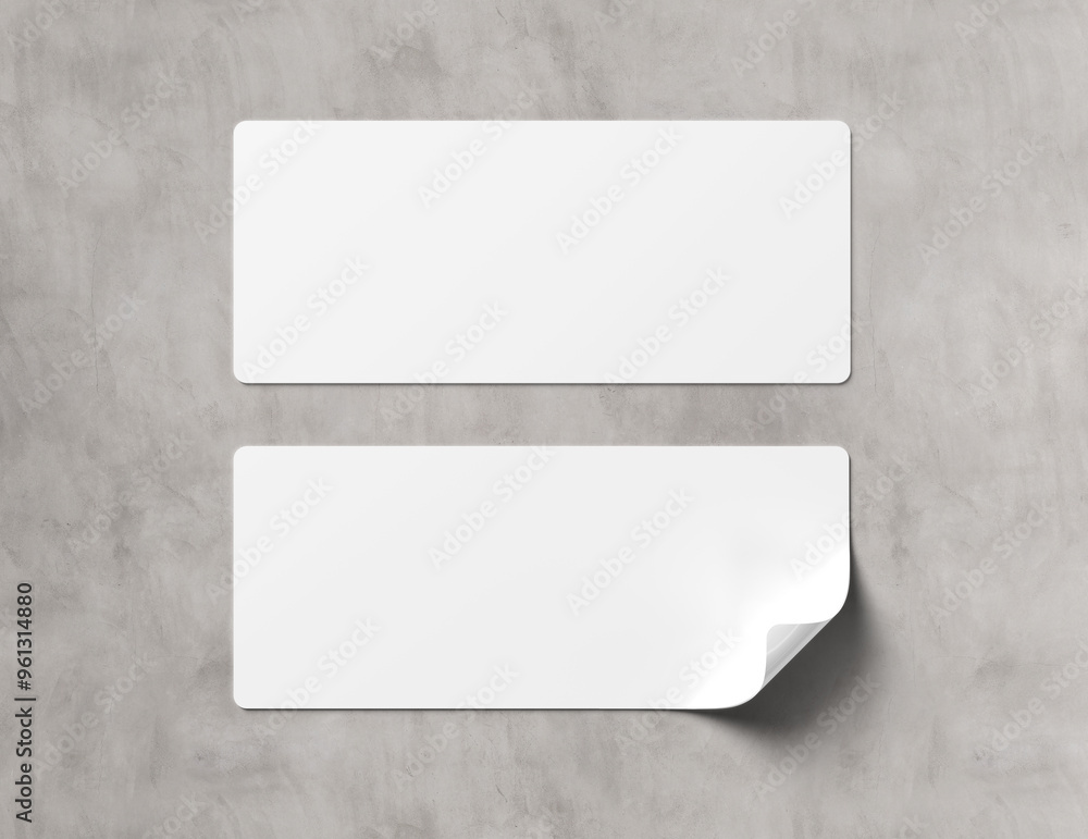 Blank rectangular sticker mockup isolated. Large label template. 3D rendering Blank rectangular sticker mockup isolated. Large label template. 3D rendering