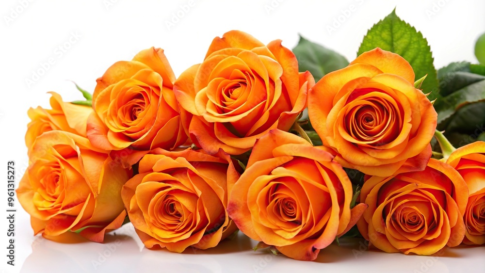 beautiful orange roses isolated on white background beautiful orange roses isolated on white background