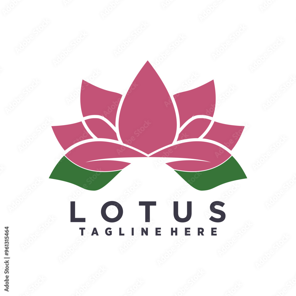 Obraz premium Beauty lotus logo design with creative style