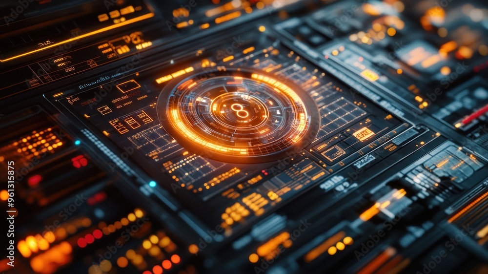 A futuristic financial interface, emphasizing digital finance and data visualization with modern technology. A futuristic financial interface, emphasizing digital finance and data visualization with modern technology.