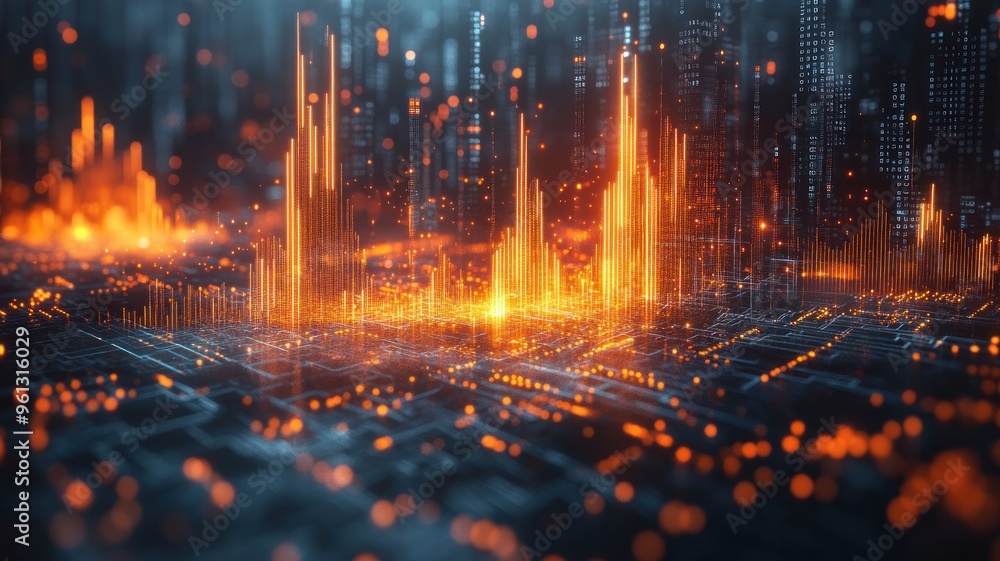 An abstract representation of financial growth with graphs and futuristic effects, emphasizing financial analysis. An abstract representation of financial growth with graphs and futuristic effects, emphasizing financial analysis.