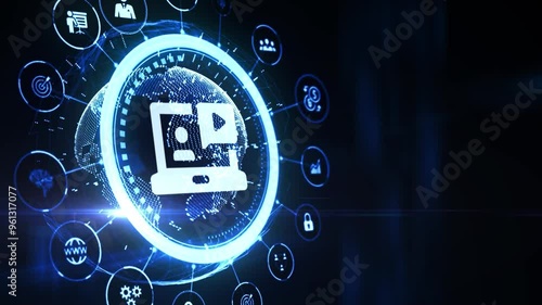 Business, Technology, Internet and network concept. Webinar e-learning. Training concept.