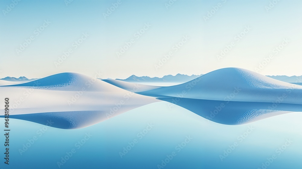 Beautiful icebergs are peacefully floating on a body of water Beautiful icebergs are peacefully floating on a body of water