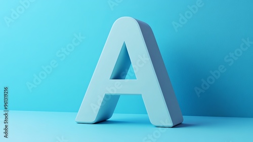 The 3D symbol "A" on a white background.