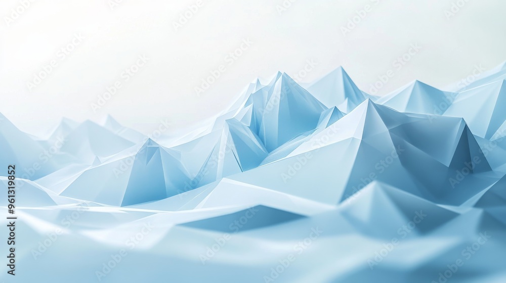 Abstract low-poly white background with polygonal mountains and connection lines. Abstract low-poly white background with polygonal mountains and connection lines.