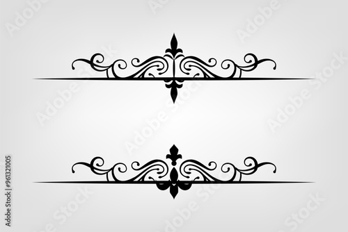 Classic Vintage Baroque Victorian Ornament Frames Separator Elements Classic Wedding Invitation