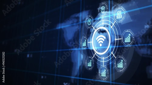 Wallpaper Mural Business, Technology, Internet and network concept. Free WiFi network signal. Torontodigital.ca