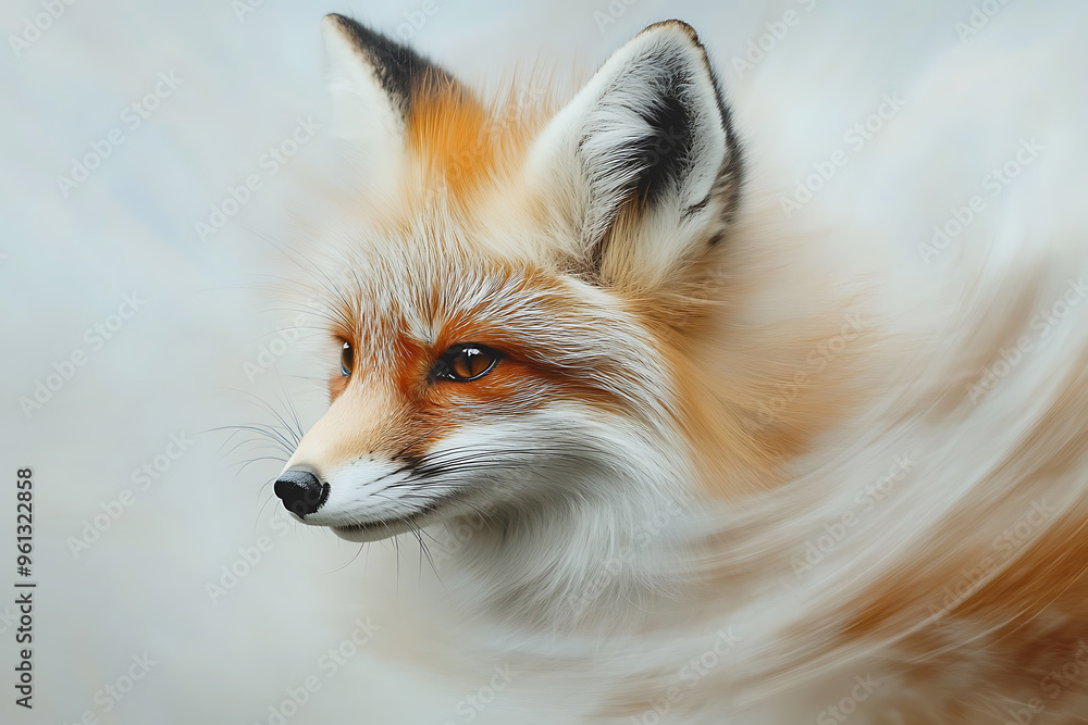 Naklejka premium Adorable animal imagery enhanced with a motion blur effect, adding a dynamic sense of movement and fluidity while emphasizing the playful and lively nature of the animals.