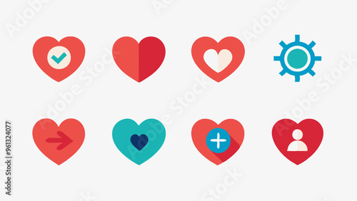 Glowing Heart Core Value Icon Vector: Integrity, Trust, Passion, and Commitment