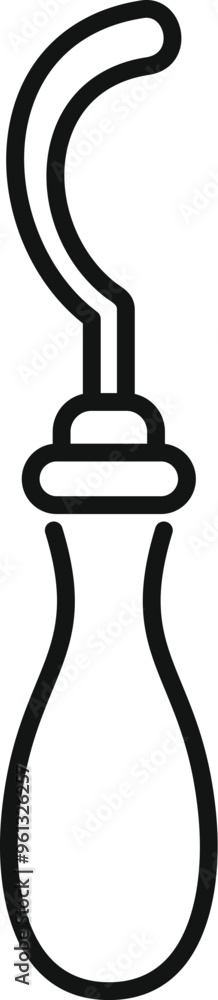 Shoe repair cobbler tool icon with a wooden handle for fixing using an awl Shoe repair cobbler tool icon with a wooden handle for fixing using an awl