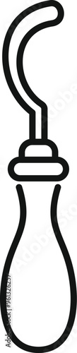 Shoe repair cobbler tool icon with a wooden handle for fixing using an awl