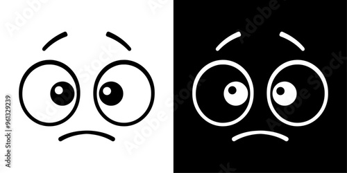 ofvs712 OutlineFilledVectorSign ofvs - cartoon face sad vector icon . face expression sign . isolated transparent . outline and filled version . AI 10 / EPS / PNG . g12058