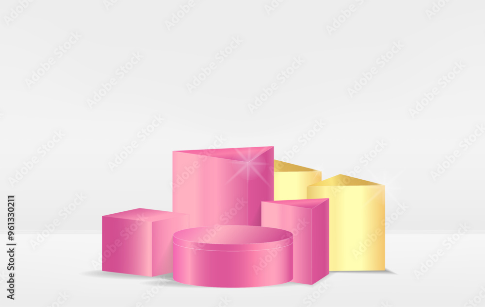 Abstract pastel minimal wall scene. Semi circle backdrop. Vector rendering 3d geometric shape for product Abstract pastel minimal wall scene. Semi circle backdrop. Vector rendering 3d geometric shape for product