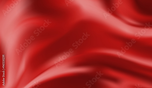 Red Satin Isolated on white Background. flutters in the wind. mesh tool wes used photo