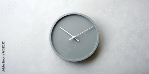 Wallpaper Mural Minimalist Wall Clock:  A simple, elegant, round wall clock with wooden frame and white face against a clean, white wall.  Perfect for modern and minimalist interiors.  Minimalist, modern,  Torontodigital.ca