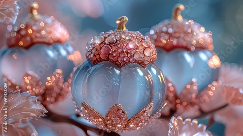 Delicate Crystal Ornaments Adorned with Glittering Details photo