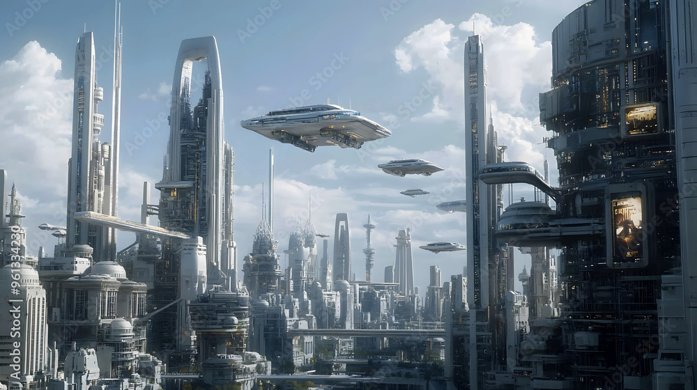 city of the future, with towering buildings and advanced transportation systems in the sky city of the future, with towering buildings and advanced transportation systems in the sky