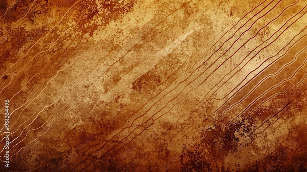 Naklejka premium Abstract Brown Grunge Texture with Diagonal Lines