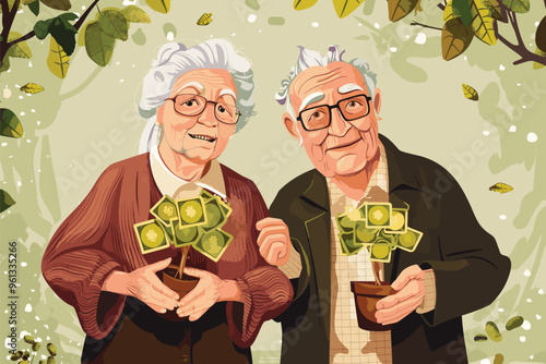 Elderly Couple Grows Money Trees, Saving for Prosperous and Peaceful Retirement through Passive Income Investment