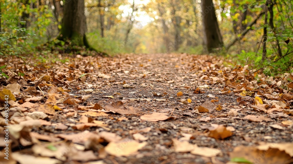 Autumn Forest Path With Fallen Leaves Autumn Forest Path With Fallen Leaves