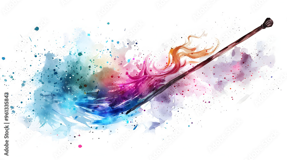 Wand Watercolor art drawing style Wand Watercolor art drawing style