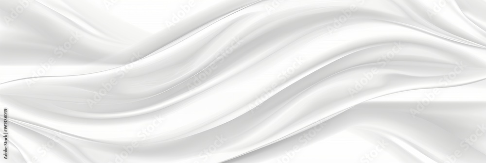 White Silk or Satin Drapery with Smooth Folds and Soft Light. Elegant Backdrop for Design. White Silk or Satin Drapery with Smooth Folds and Soft Light. Elegant Backdrop for Design.