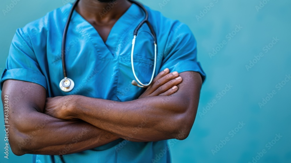 A close-up of a community health worker providing information about chronic disease prevention, with a minimalist background and plenty of copy space for prevention tips A close-up of a community health worker providing information about chronic disease prevention, with a minimalist background and plenty of copy space for prevention tips