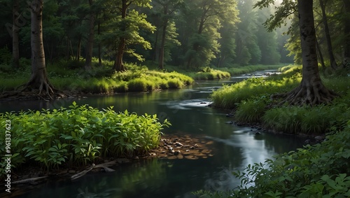 river in the woods