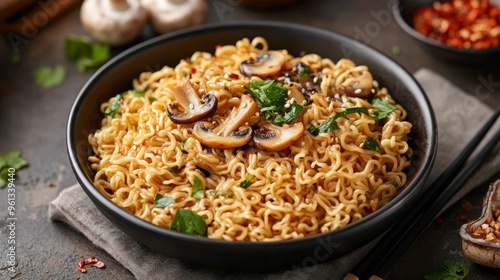 Delicious Mushroom Ramen Noodles