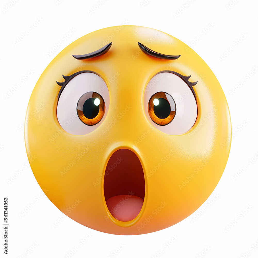 Shocked emoji face with wide eyes and an open mouth, expressing surprise. Shocked emoji face with wide eyes and an open mouth, expressing surprise.