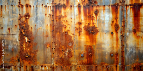 Rusty Metal Texture: A close-up of a weathered, rusty metal surface, showcasing the intricate patterns and textures created by time and corrosion. The rusty streaks and dots create a visually captivat