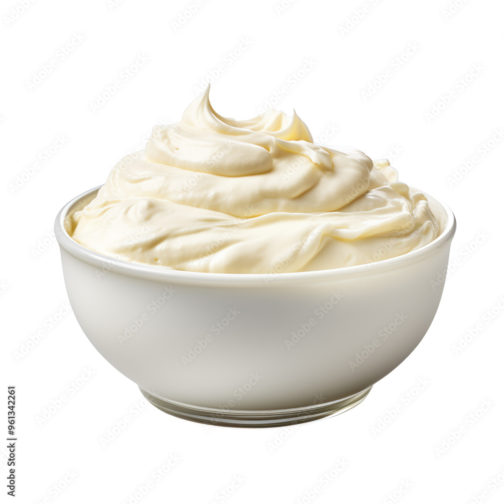 bowl of cream cheese isolated on transparent and white background bowl of cream cheese isolated on transparent and white background