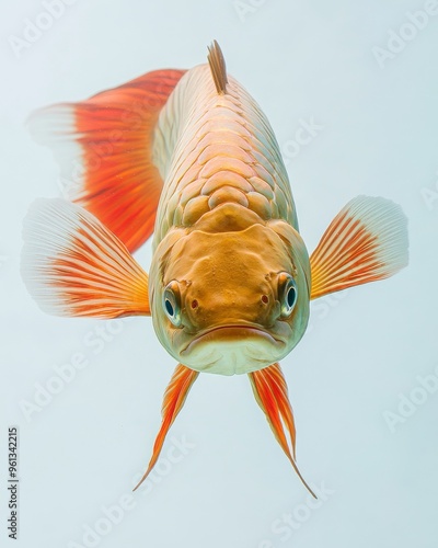 the Jardini Arowana Fish, Isolated on white Background photo