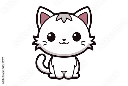 Cute Chibi cat vector style illustration