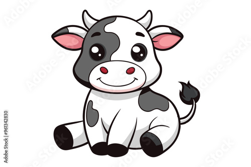 cow cartoon isolated on white background