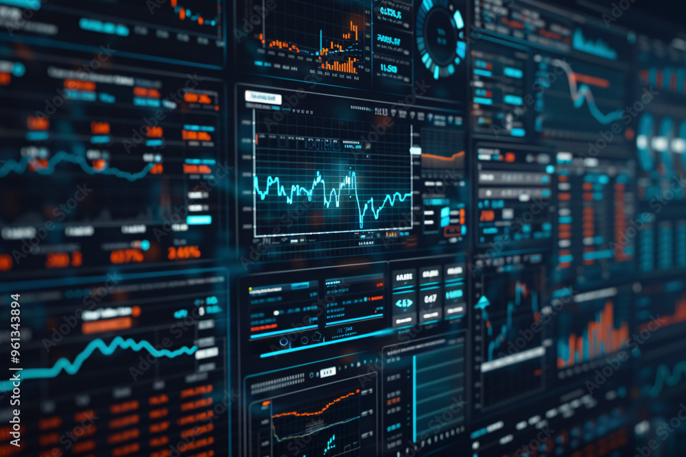 A detailed grid filled with various financial data charts and graphs, displaying stocks, trends, and market information, representing the complex world of finance and economics. A detailed grid filled with various financial data charts and graphs, displaying stocks, trends, and market information, representing the complex world of finance and economics.