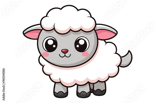 Cute sheep line art illustration