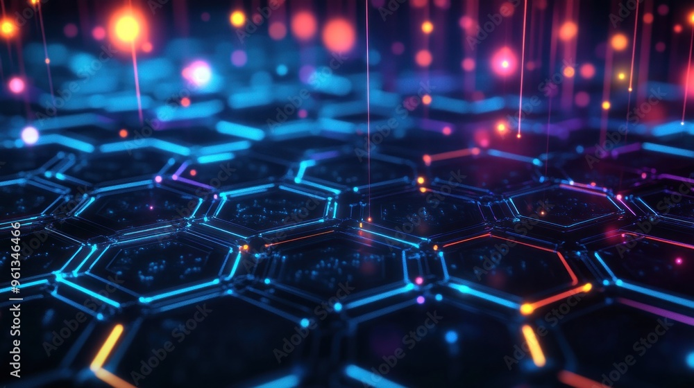 Abstract 3D digital hexagon background Abstract 3D digital hexagon background