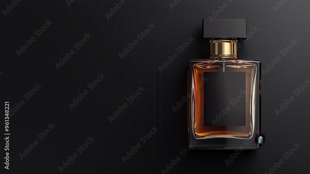 Perfume Bottle Mockup on Black Background Perfume Bottle Mockup on Black Background