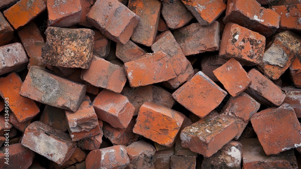 Close-up of a Pile of Red Bricks Close-up of a Pile of Red Bricks