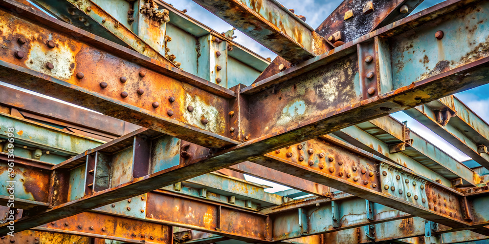 Rusty Beams Against a Vivid Sky Rusty Beams Against a Vivid Sky
