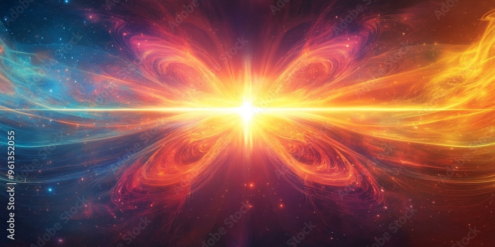 Fototapeta premium A glowing butterfly in space.